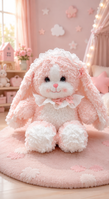 Pink Long-Ear Bunny Plush – 40 cm