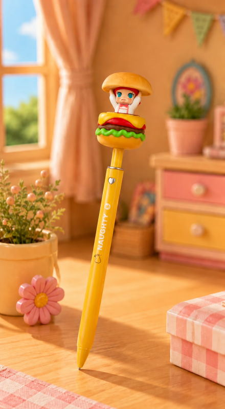 Aurora Burger Gel Pen – Black Ink