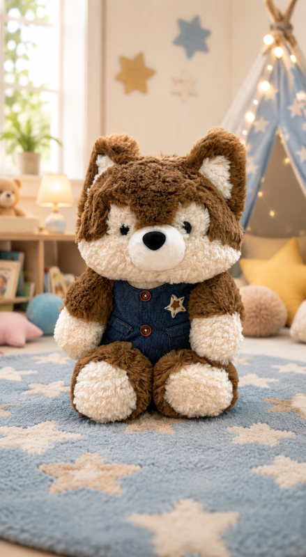 Husky Plush – Denim Outfit – 50 cm